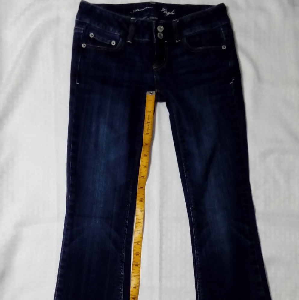 Women's American Eagle Outfitters Dark Denim Artist Stretch Blue Jeans